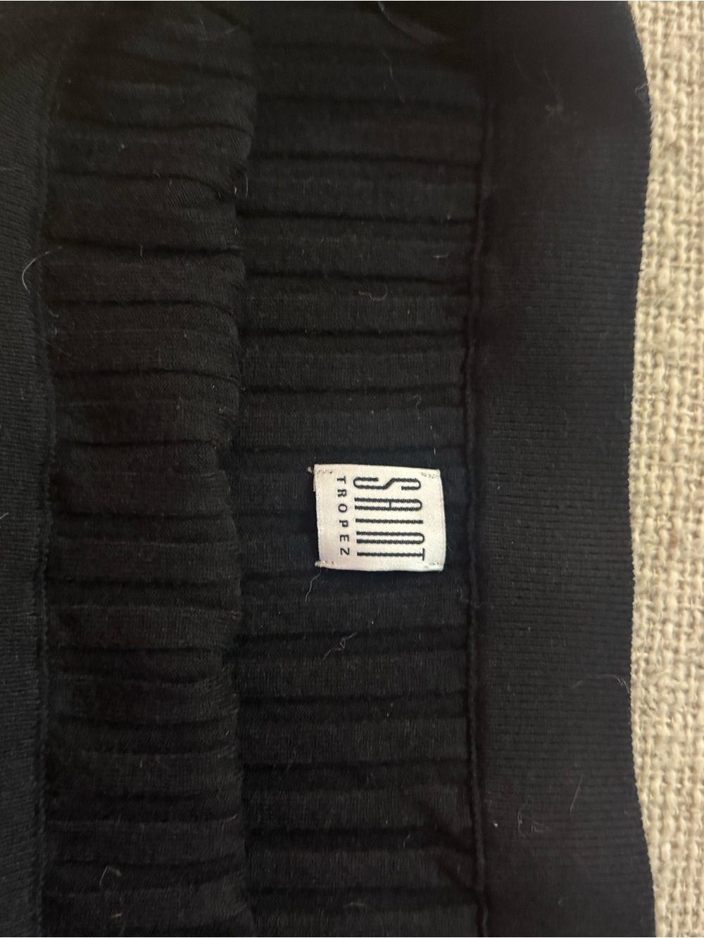 Saint Tropez West Black Ribbed Pencil Skirt